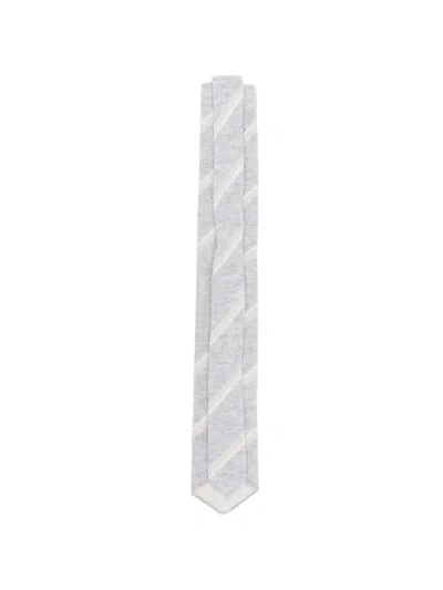 Eleventy Striped Cotton Tie In Pattern