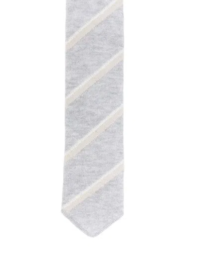 Eleventy Striped Cotton Tie In Pattern