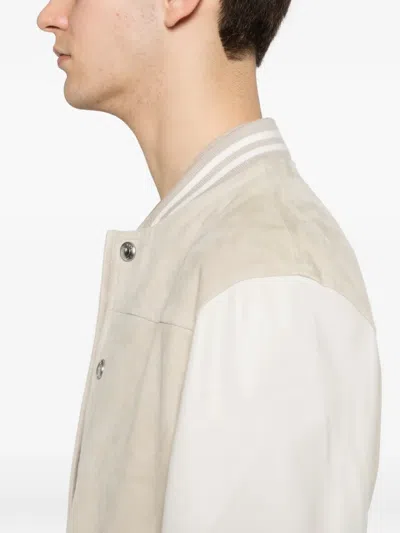Eleventy Striped Bomber Jacket In Red