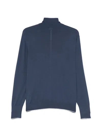 Eleventy Zip-front Cardigan In Blue