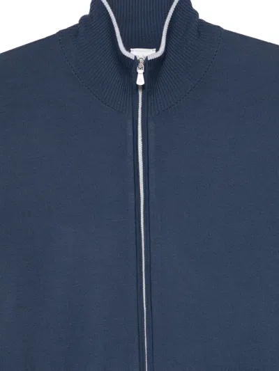 Eleventy Zip-front Cardigan In Blue