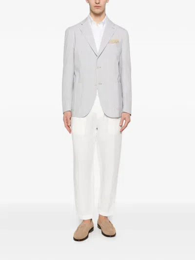 Eleventy Striped Single-breasted Blazer In Pattern