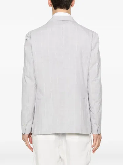 Eleventy Striped Single-breasted Blazer In Pattern