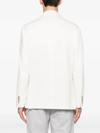 Eleventy Double-breasted Blazer In White