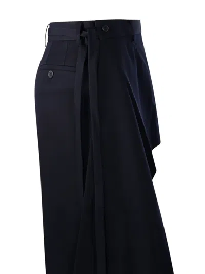 Re Code Asymmetric Trousers In Blue
