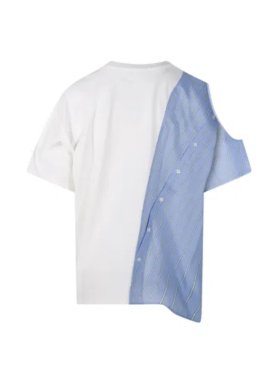 Re Code Striped Panel T-shirt In Red