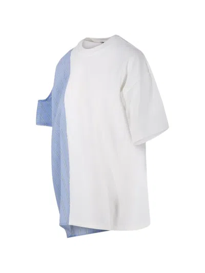 Re Code Striped Panel T-shirt In Red