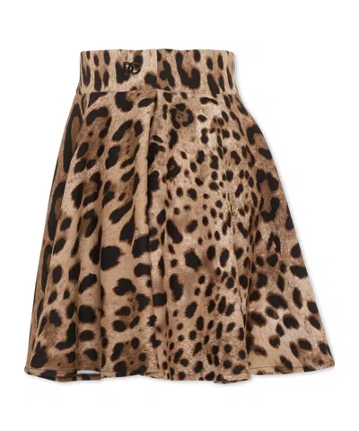 Dolce & Gabbana Leopard-pattern Skirt In Multi