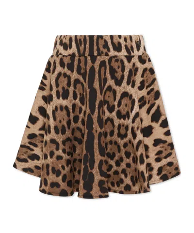 Dolce & Gabbana Leopard-pattern Skirt In Multi