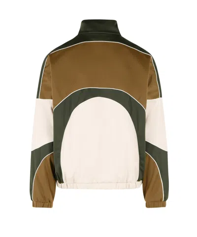 Amiri Track Polyester Cotton Jacket High Collar In Brown