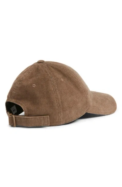 Saint Laurent Logo-embroidered Cotton-corduroy Baseball Cap In Brown