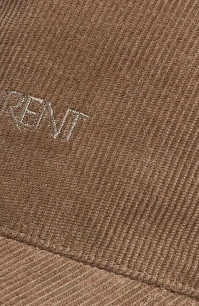 Saint Laurent Logo-embroidered Cotton-corduroy Baseball Cap In Brown