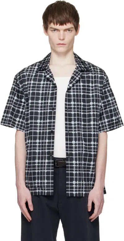 Lanvin Check-pattern Shirt In Black