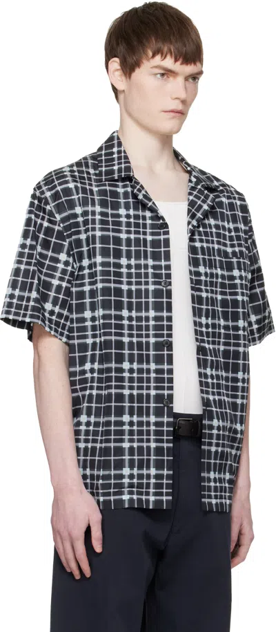 Lanvin Check-pattern Shirt In Black