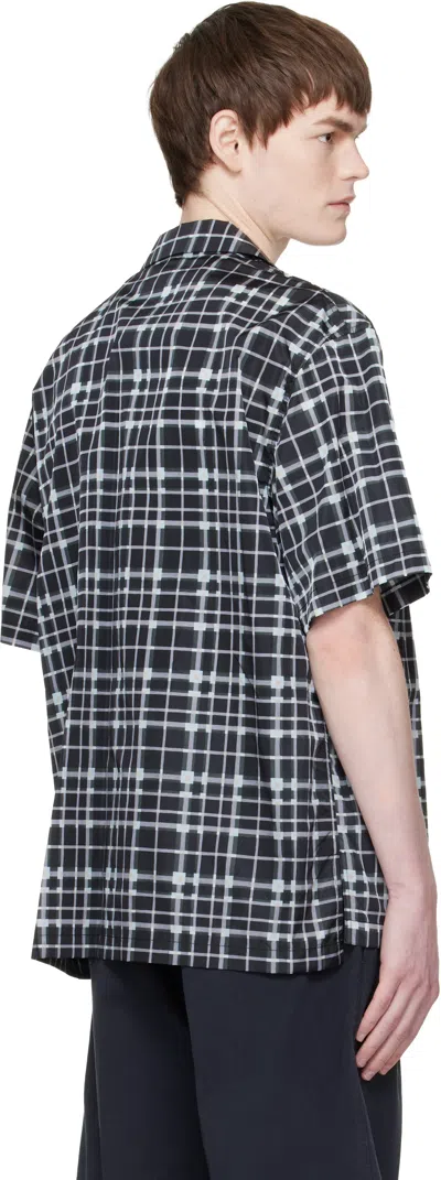Lanvin Check-pattern Shirt In Black