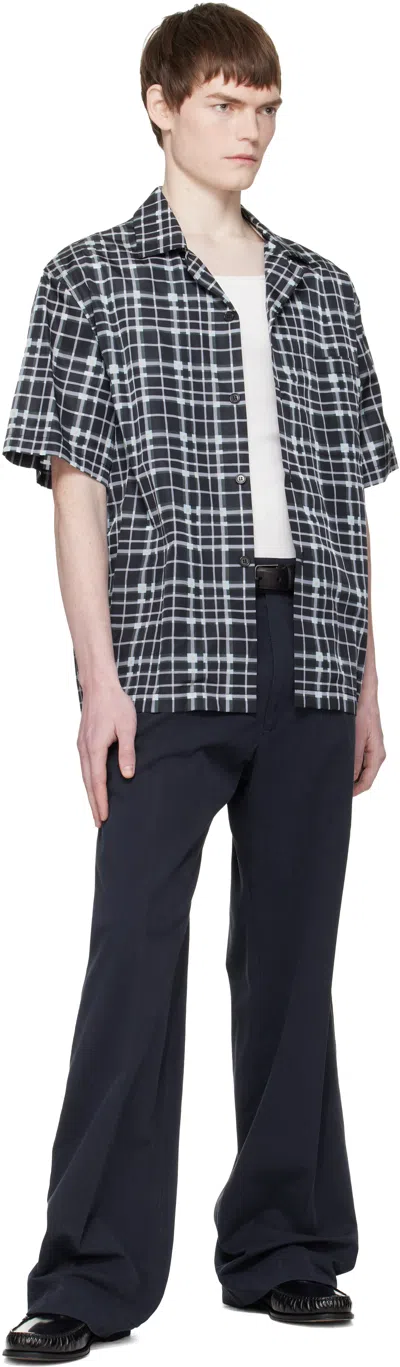 Lanvin Check-pattern Shirt In Black