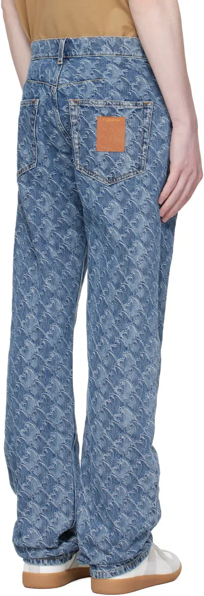 Lanvin Blue Lunar Year Jacquard Jeans In Blue
