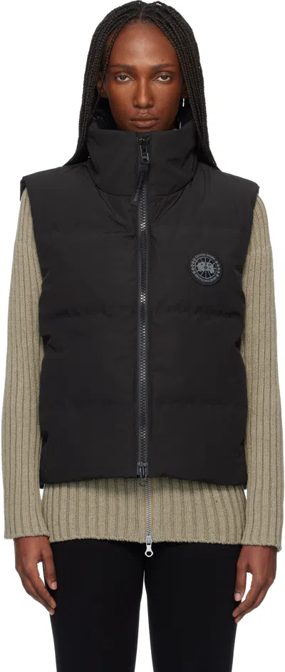 Canada Goose Down-filled Grandview Cropped Gilet In Black