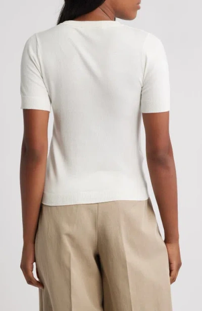 Mango Short Sleeve Sweater In White