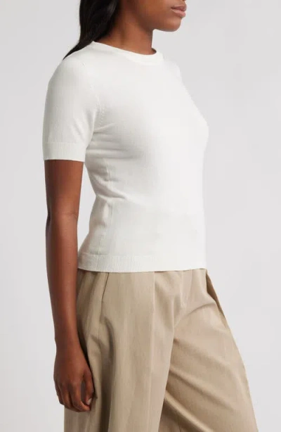 Mango Short Sleeve Sweater In White