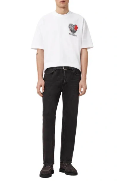 Allsaints Heart Graphic Oversized Tee In White