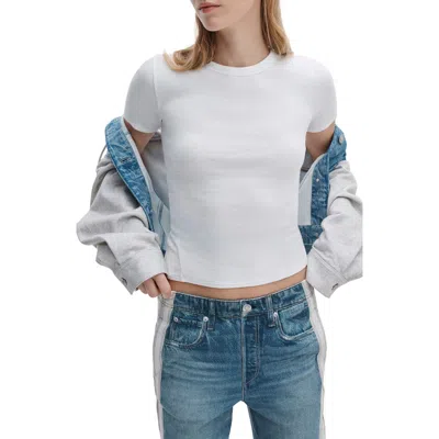Rag & Bone The Essential Rib Short Sleeve Crew Tee White
