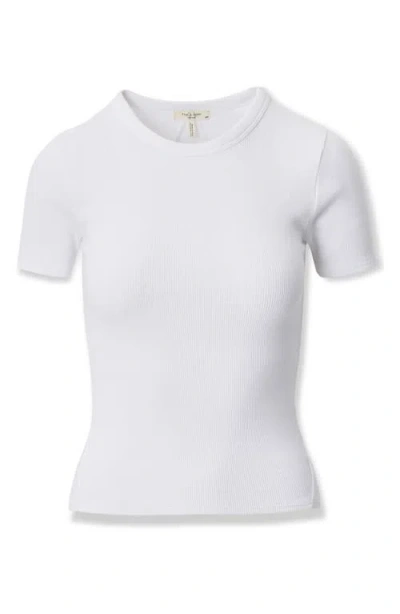 Rag & Bone The Essential Rib Short Sleeve Crew Tee White
