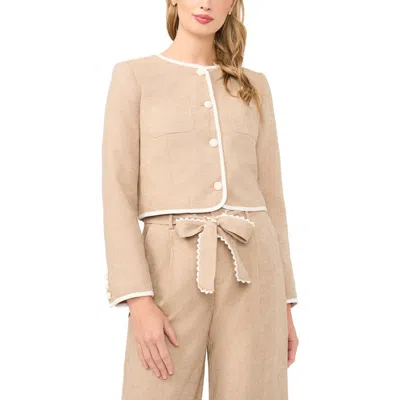Cece Contrast Patch Pocket Jacket In Neutral
