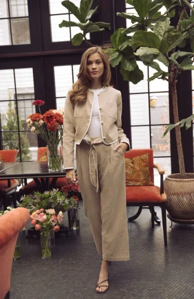 Cece Contrast Patch Pocket Jacket In Neutral