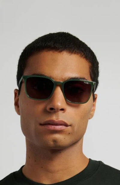 Polaroid 55mm Polarized Rectangular Sunglasses In Green