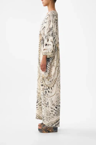Camilla V Neck Batwing Kaftan In Multi