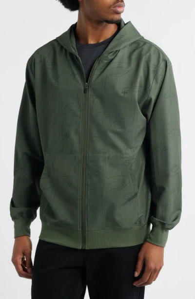 Santo Studio Tempo Tech Zip Jacket In Green