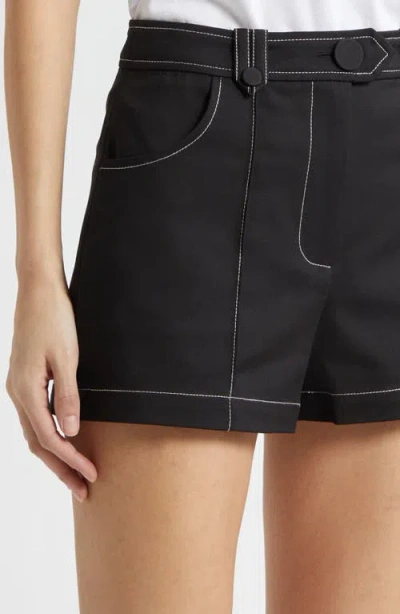 Ramy Brook Marco Stitched Stretch Cotton Stitched Mini Short In Black