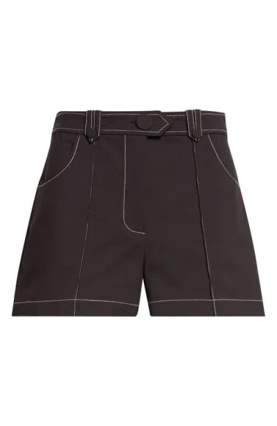 Ramy Brook Marco Stitched Stretch Cotton Stitched Mini Short In Black