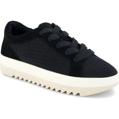 Toms Women's Rea Lace-up Platform Sneaker Mesh And Suede In Black