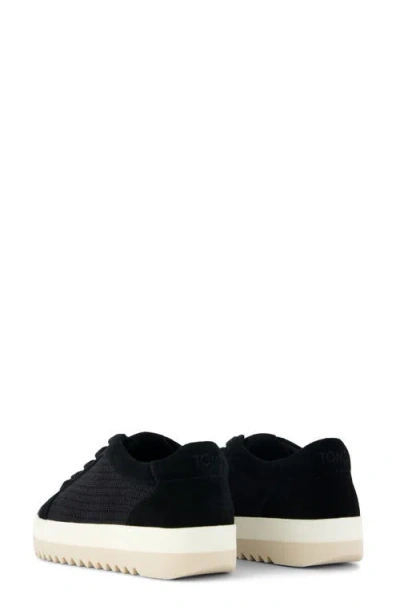 Toms Women's Rea Lace-up Platform Sneaker Mesh And Suede In Black