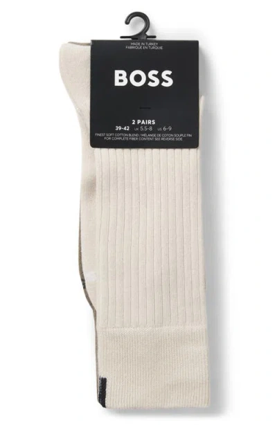 Hugo Boss Boss Assorted 2-pack Solid Cotton Blend Dress Socks In Multi