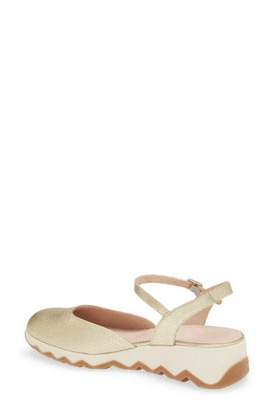 Wonders Ankle Strap Platform Ballet Pump In Neutral