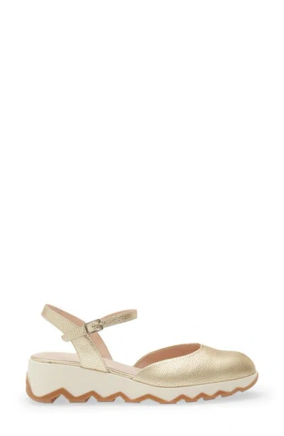 Wonders Ankle Strap Platform Ballet Pump In Neutral