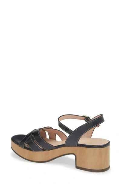 Wonders Ankle Strap Platform Sandal In Black