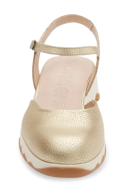 Wonders Ankle Strap Platform Ballet Pump In Neutral