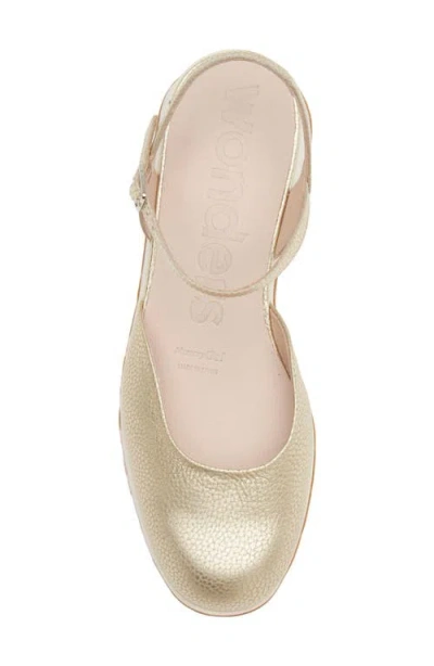 Wonders Ankle Strap Platform Ballet Pump In Neutral