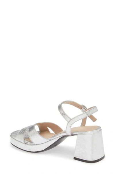 Wonders Ankle Strap Platform Sandal In Silver