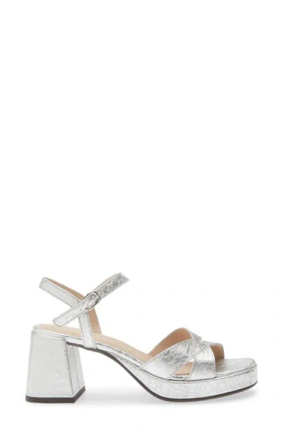 Wonders Ankle Strap Platform Sandal In Silver