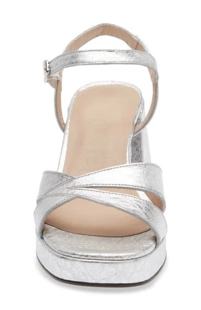 Wonders Ankle Strap Platform Sandal In Silver