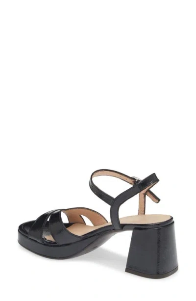Wonders Ankle Strap Platform Sandal In Black