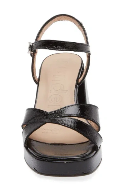 Wonders Ankle Strap Platform Sandal In Black