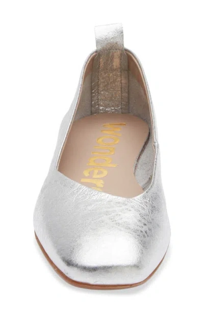 Wonders Square Toe Ballet Flat In Metallic