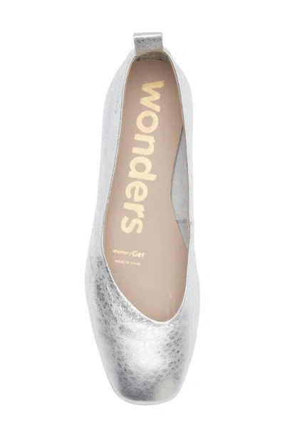 Wonders Square Toe Ballet Flat In Metallic
