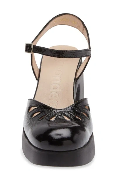 Wonders Ankle Strap Platform Pump In Black
